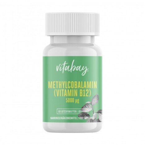 Vitabay Metilcobalamina, Vitamina B12, 5000 mcg, 60 Tablete vegane, 200.000% doza zilnica